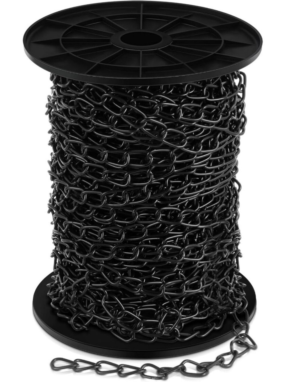 100ft 2mm Black Metal Link Chain Roll for Hanging, DIY Projects & Home Decor